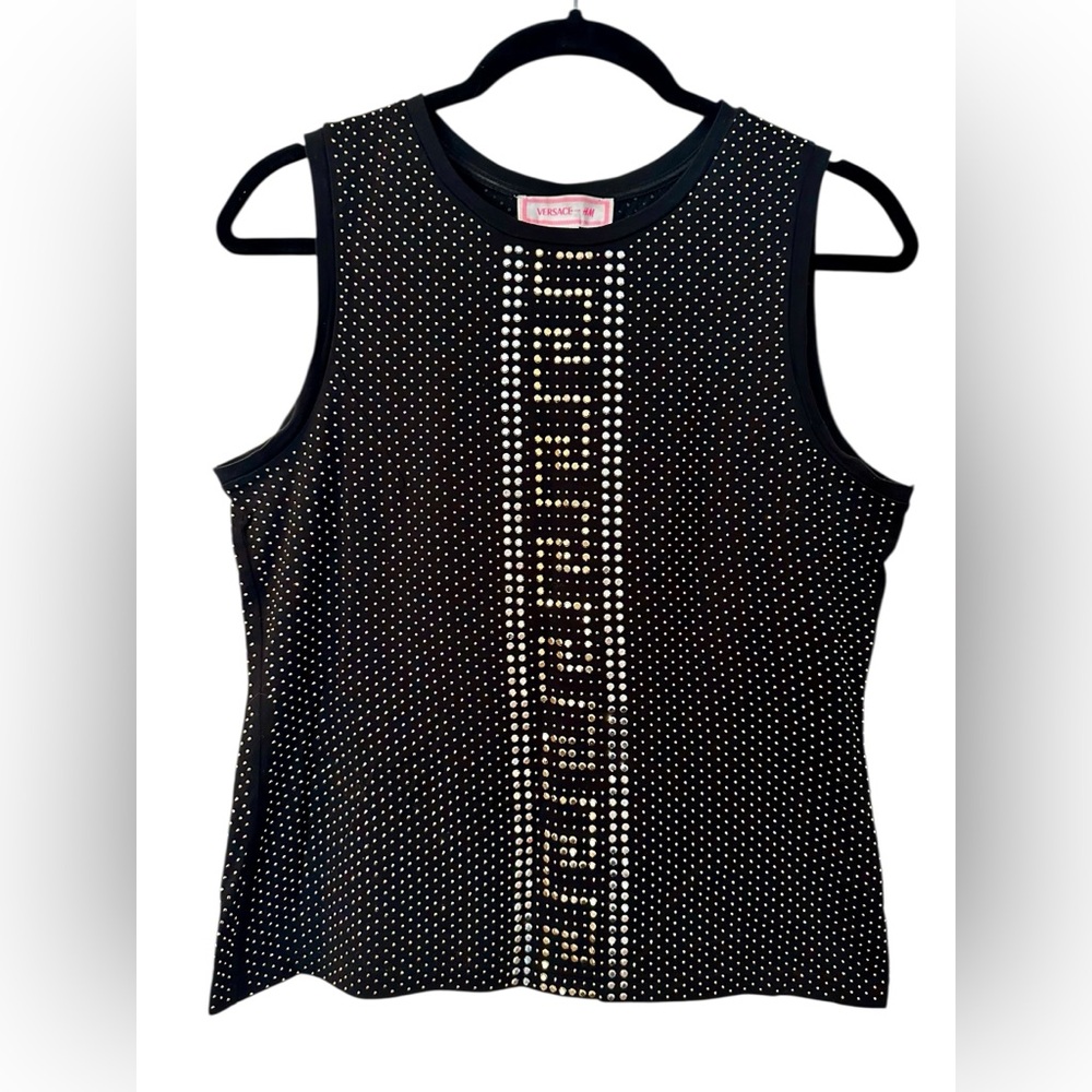 Versace x H&M Black Embellished Sleeveless Tank Top